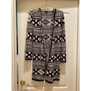 Black and white cardigan sweater